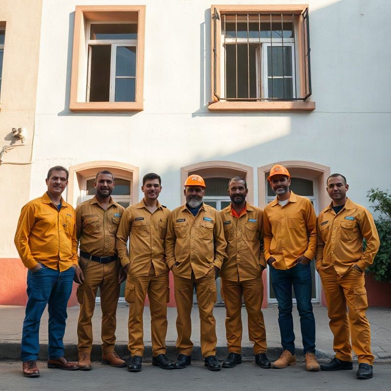 Retrato grupal del equipo de electricistas de Sparkvmint en Tacuarembó